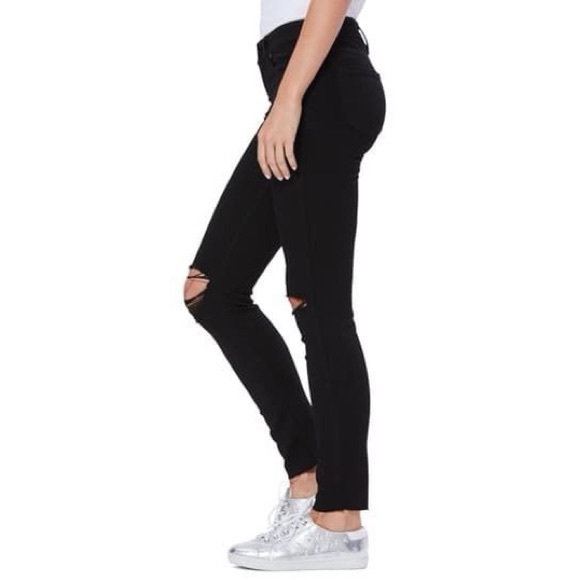 PAIGE Verdugo Ankle Ultra Skinny Mid Rise Destructed Jeans Black Size 28 NWT - Picture 3 of 6